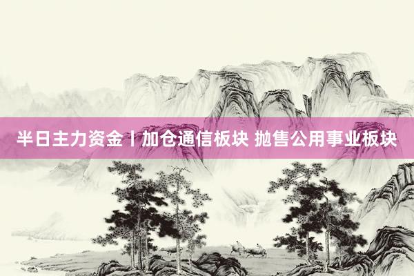 半日主力资金丨加仓通信板块 抛售公用事业板块