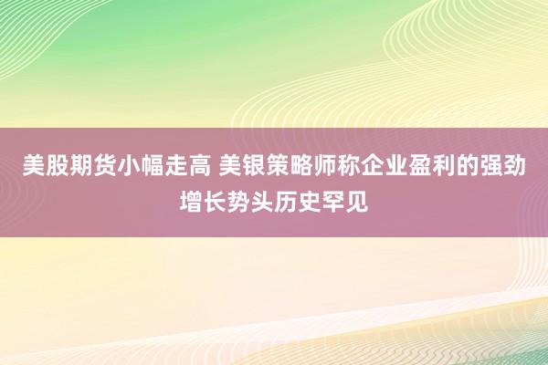 美股期货小幅走高 美银策略师称企业盈利的强劲增长势头历史罕见