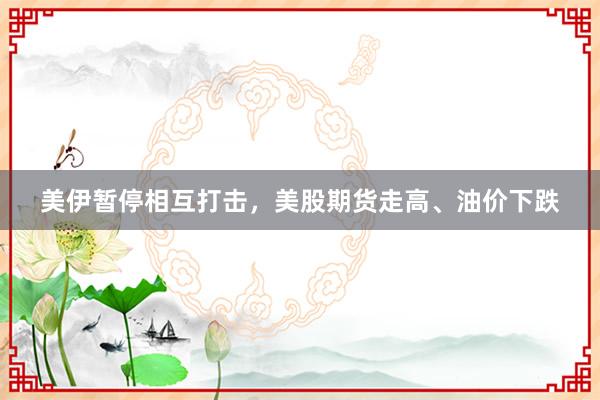 美伊暂停相互打击，美股期货走高、油价下跌