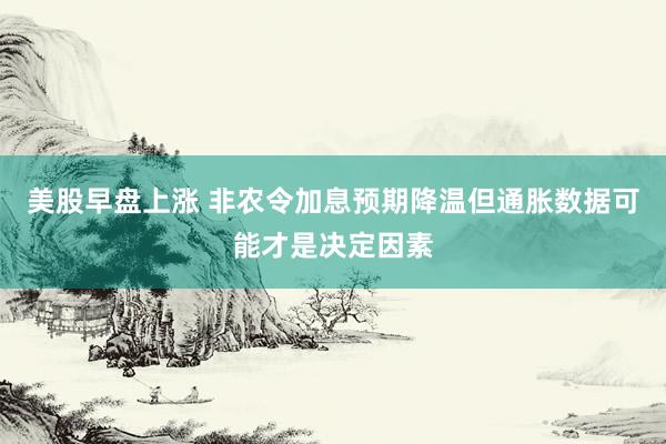 美股早盘上涨 非农令加息预期降温但通胀数据可能才是决定因素