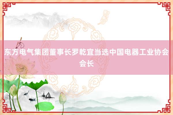 东方电气集团董事长罗乾宜当选中国电器工业协会会长
