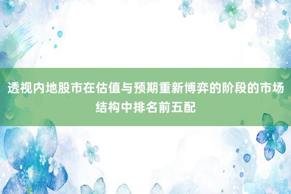透视内地股市在估值与预期重新博弈的阶段的市场结构中排名前五配
