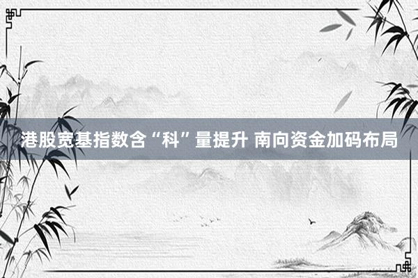 港股宽基指数含“科”量提升 南向资金加码布局