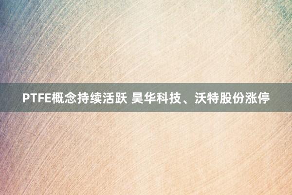 PTFE概念持续活跃 昊华科技、沃特股份涨停
