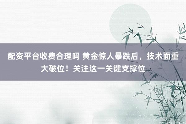 配资平台收费合理吗 黄金惊人暴跌后，技术面重大破位！关注这一关键支撑位