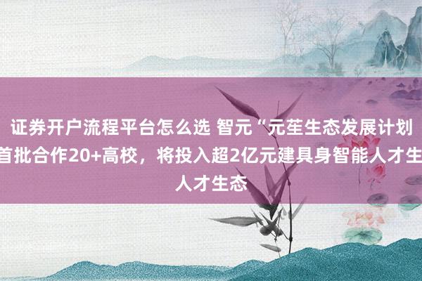 证券开户流程平台怎么选 智元“元苼生态发展计划”首批合作20+高校，将投入超2亿元建具身智能人才生态